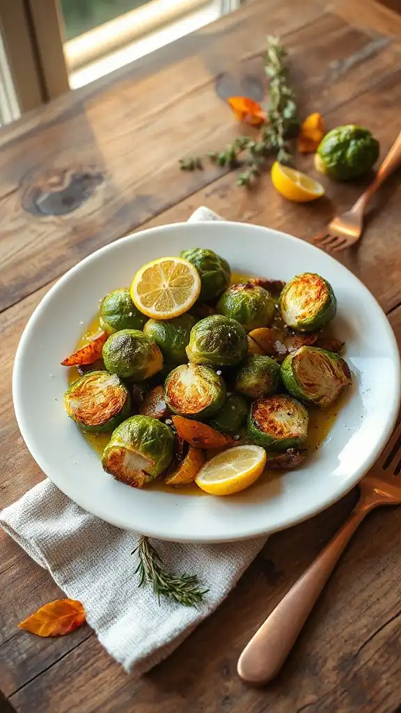 lemon garlic roasted brussels sprouts