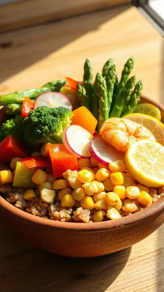 lemon garlic shrimp bowl