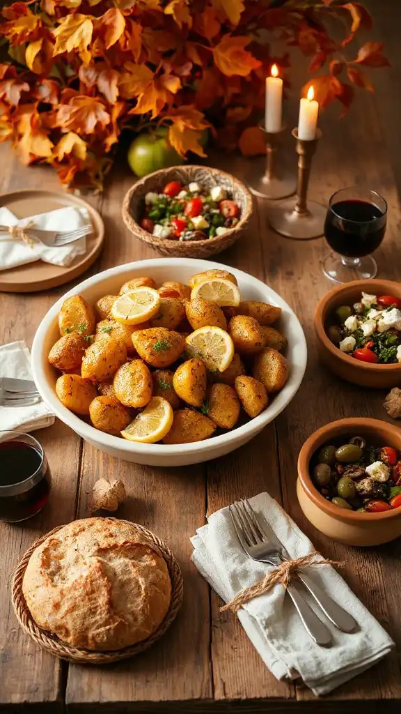 lemon infused roasted greek potatoes