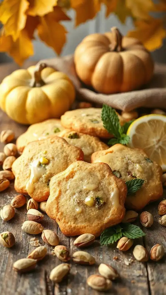 lemon pistachio shortbread cookies