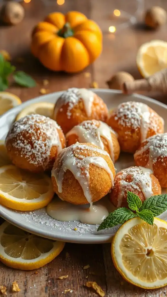 lemon pumpkin doughnut drops