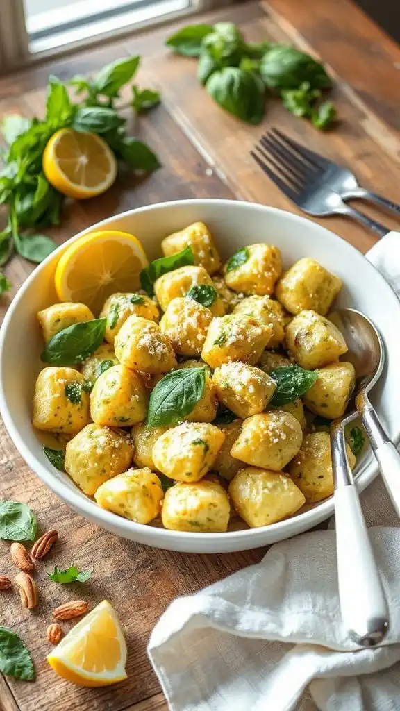 lemon zest pesto gnocchi