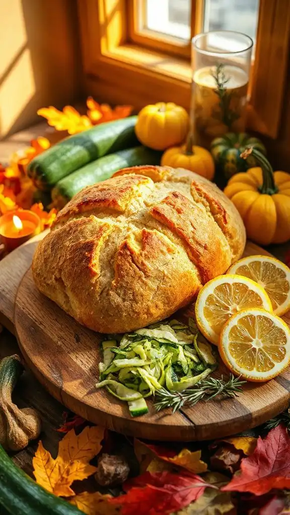 lemon zucchini sourdough bread