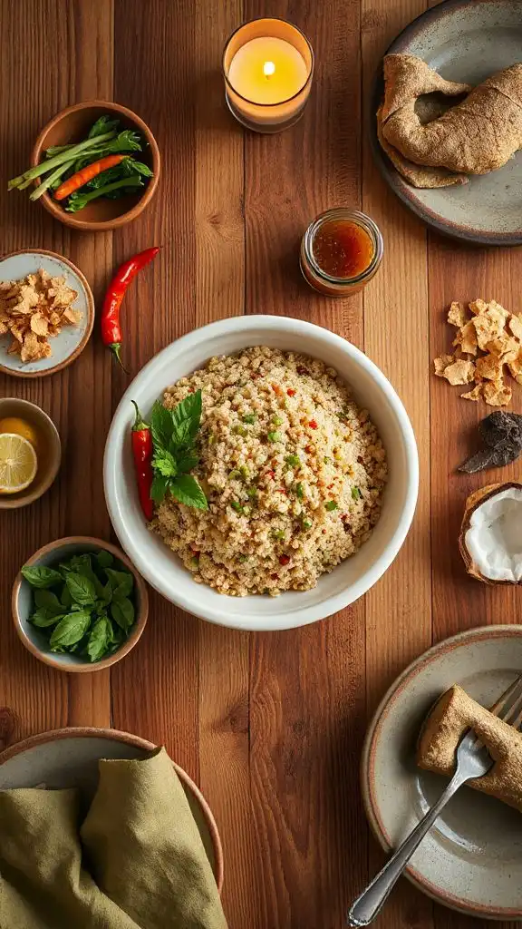 lemongrass ginger infused quinoa