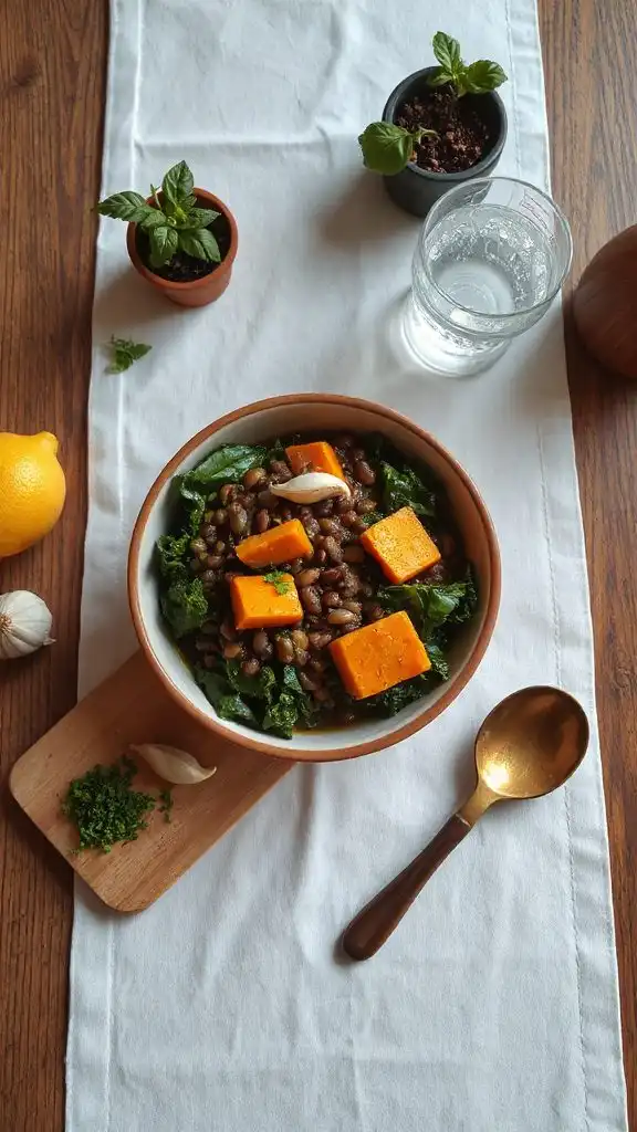lentil and kale stew