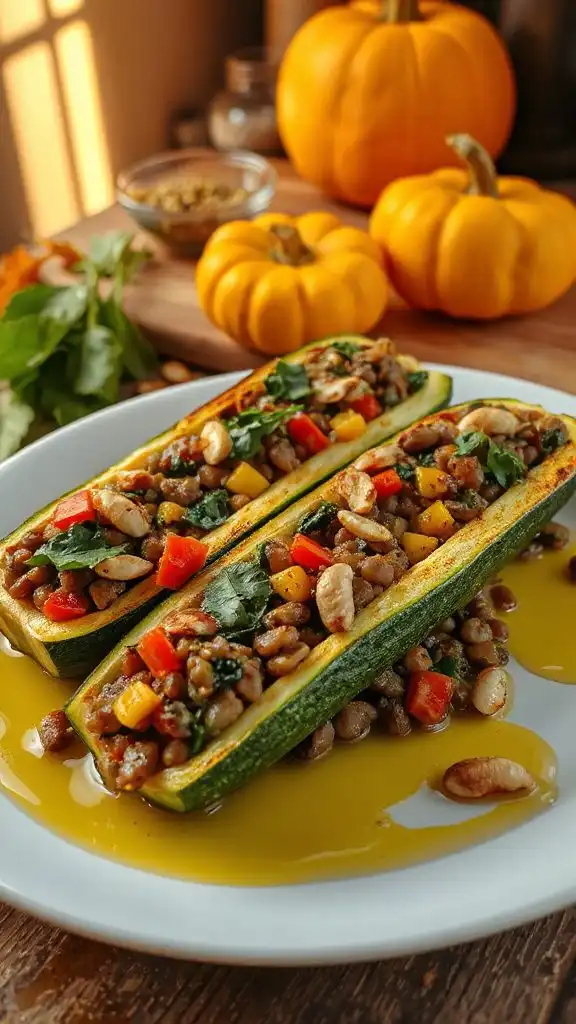 lentil stuffed zucchini boats