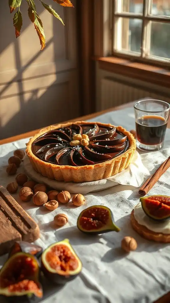 luscious chocolate hazelnut tart