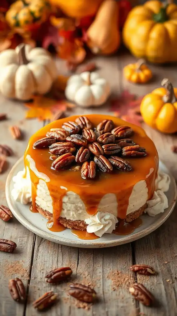 luscious maple pecan cheesecake