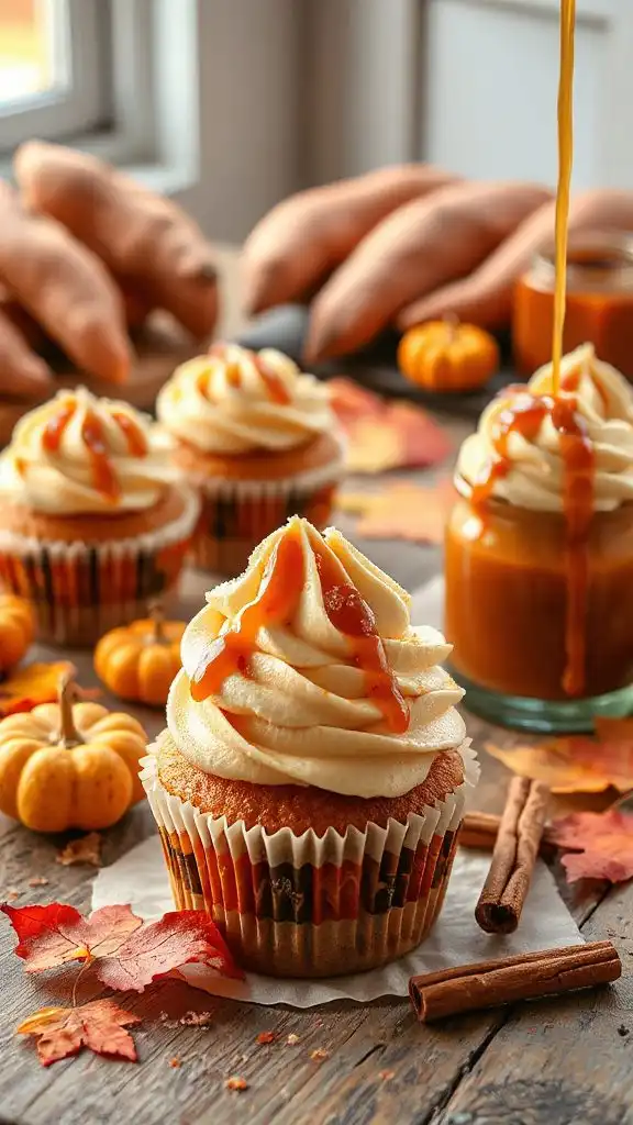 luxurious bourbon caramel cupcakes