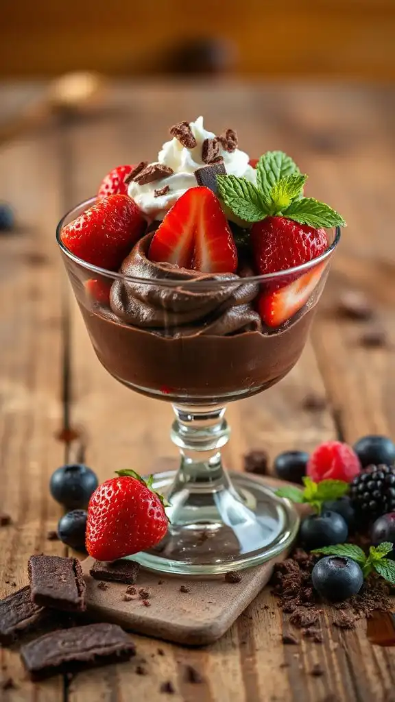 luxurious chocolate strawberry mousse