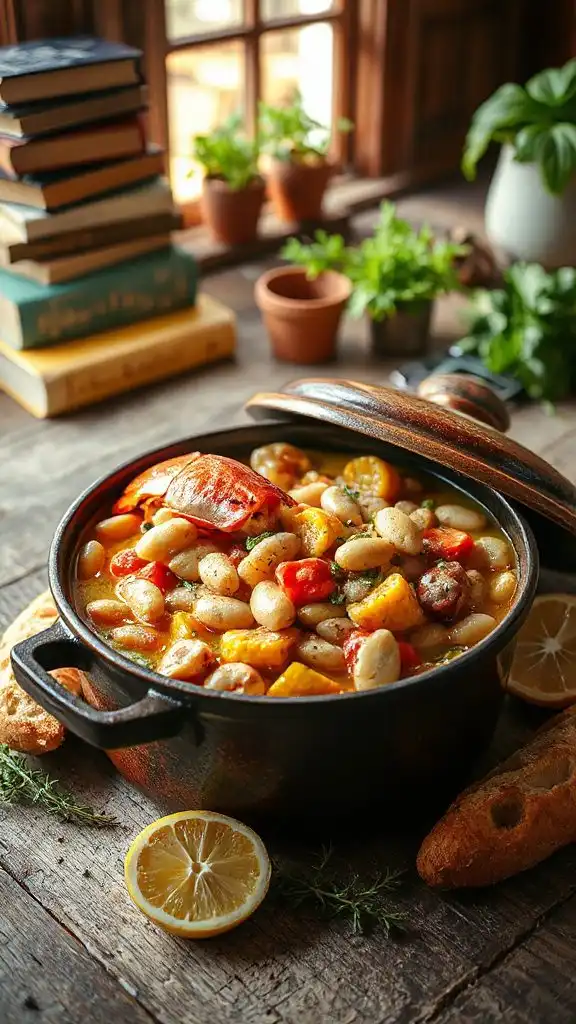 luxurious lobster bean cassoulet