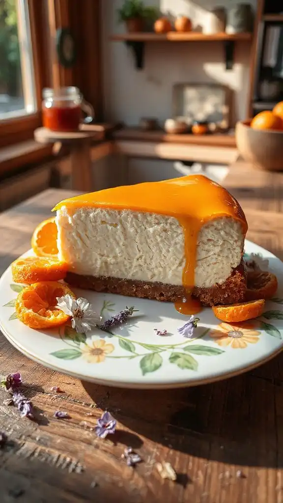 luxurious orange maple cheesecake