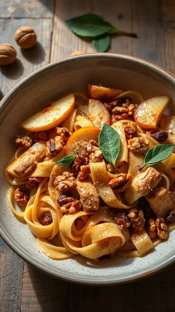 luxurious pappardelle pasta dish
