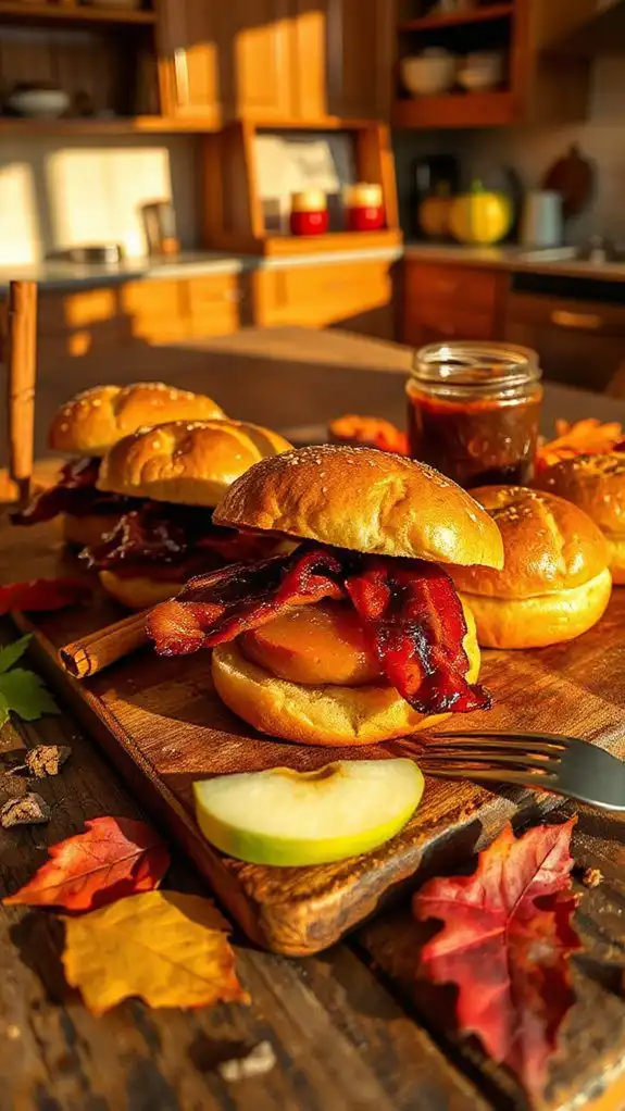maple bacon apple sliders