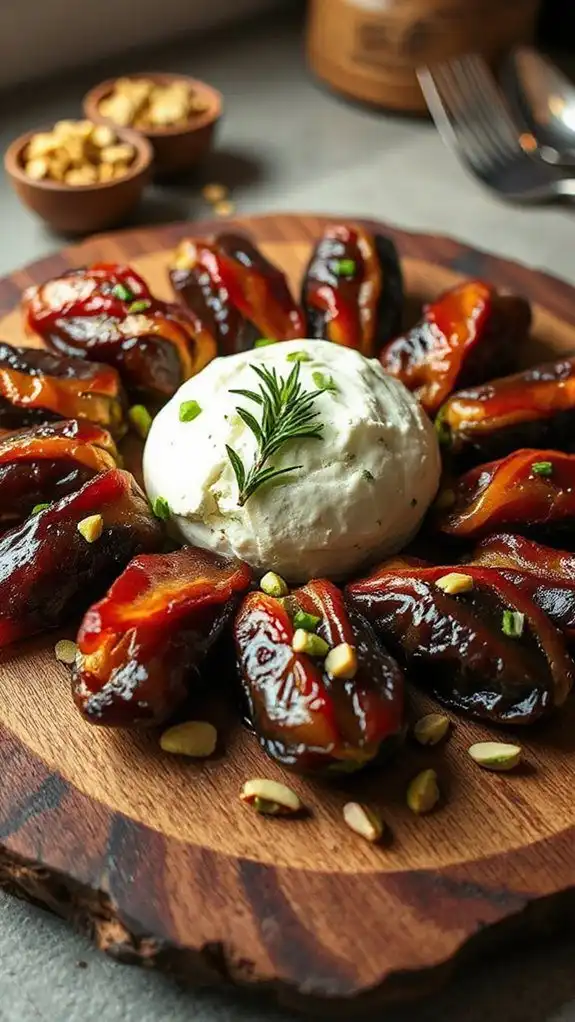 maple bacon goat cheese dates