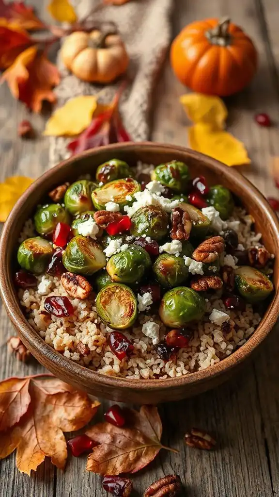 maple balsamic brussels sprouts bowl