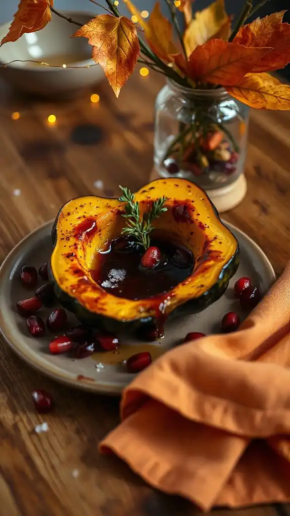 maple balsamic roasted acorn squash
