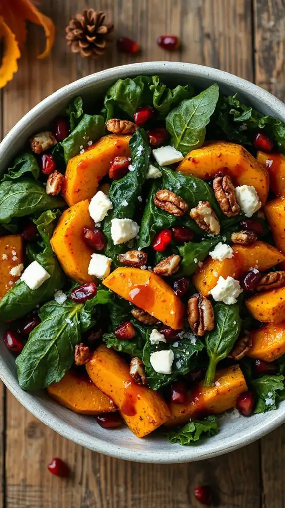 maple balsamic roasted butternut squash salad