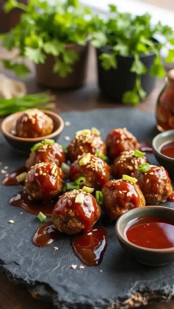 maple bourbon asian meatball recipe
