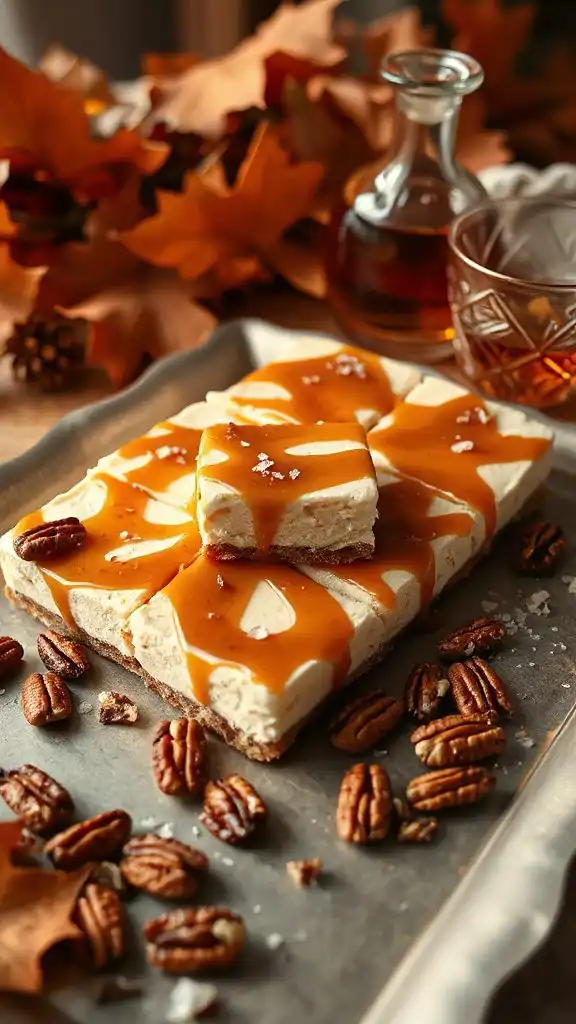 maple bourbon cheesecake bars