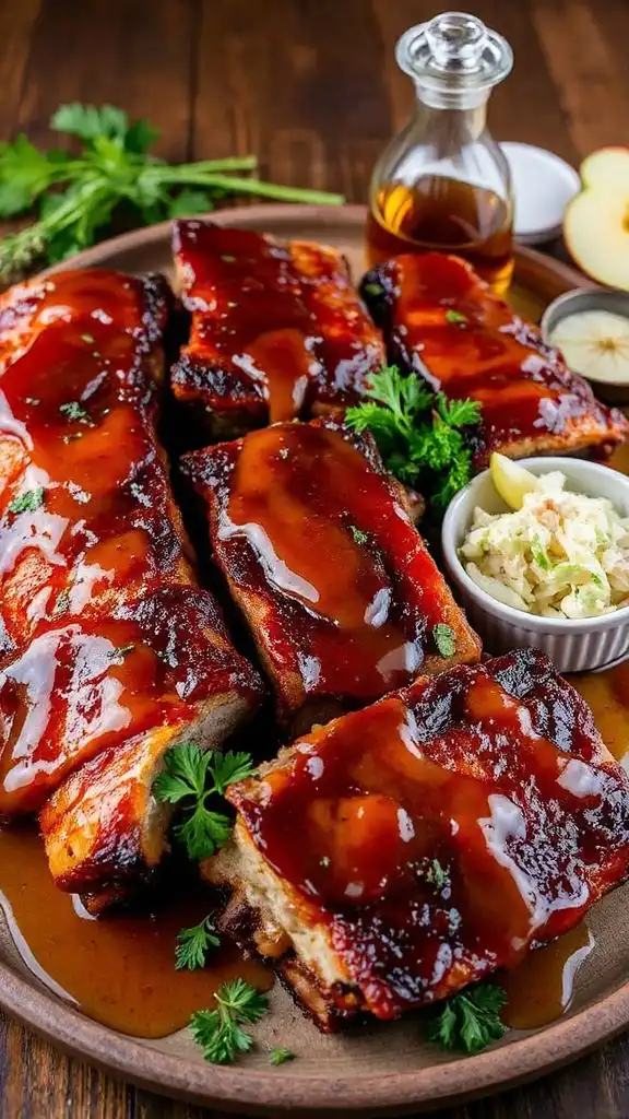maple bourbon glazed ribs