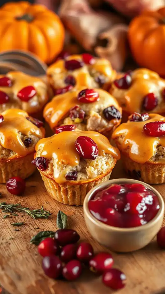maple cranberry stuffing bites