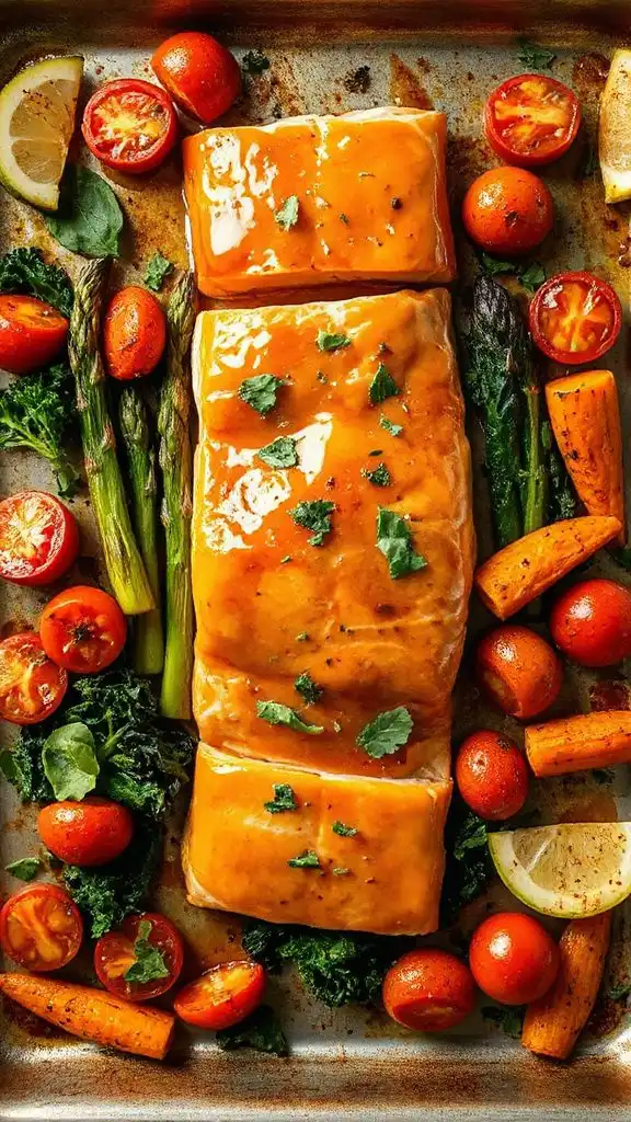 maple dijon glazed salmon dinner