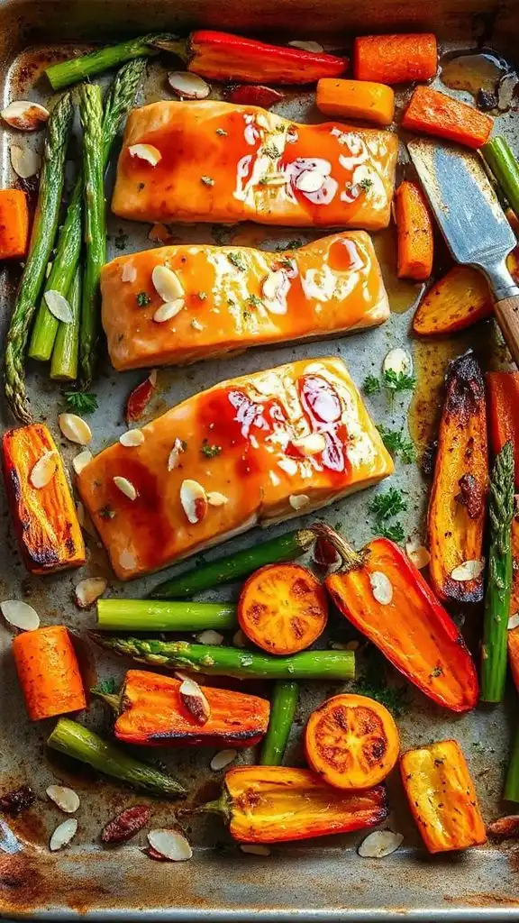 maple dijon glazed salmon roasting