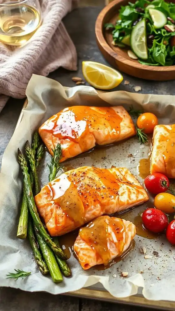 maple dijon salmon with vegetables