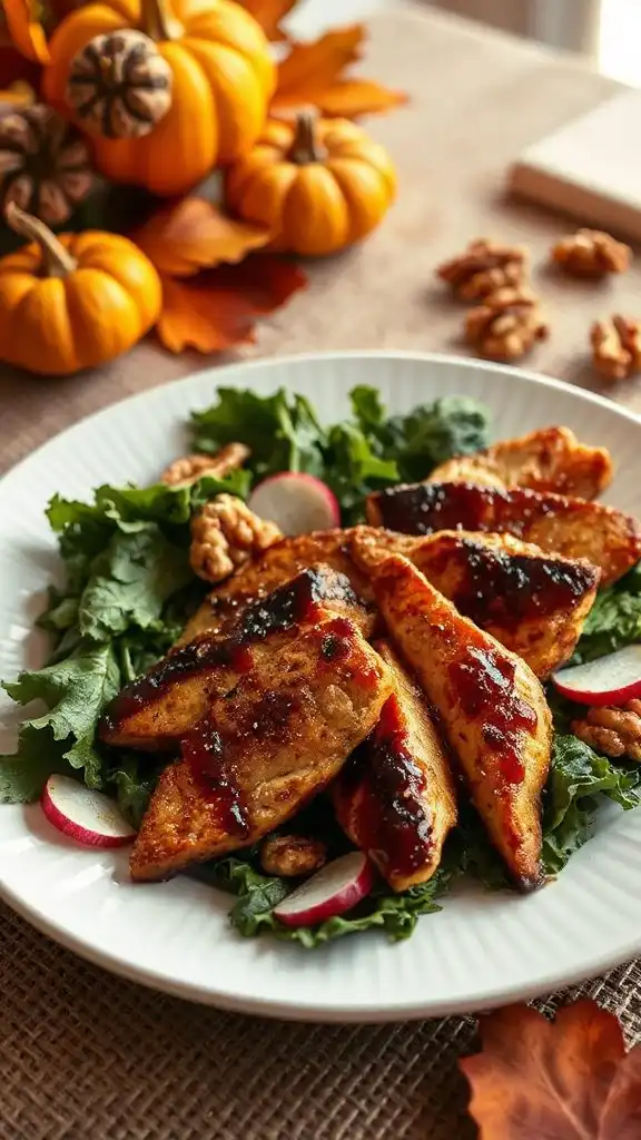 maple dijon tempeh with greens