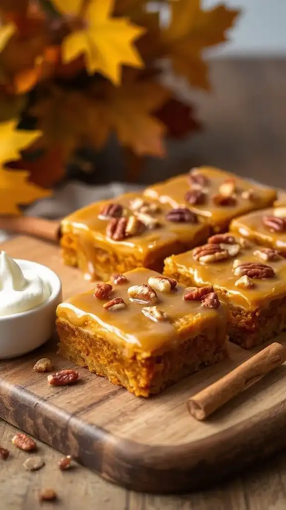 maple glaze pumpkin bars