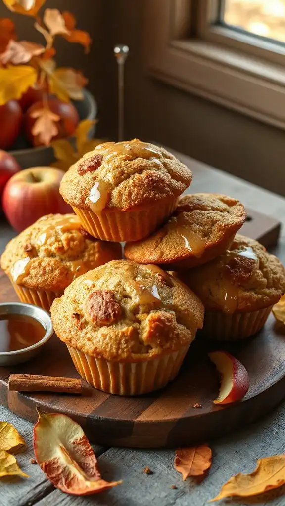 maple glazed apple muffins
