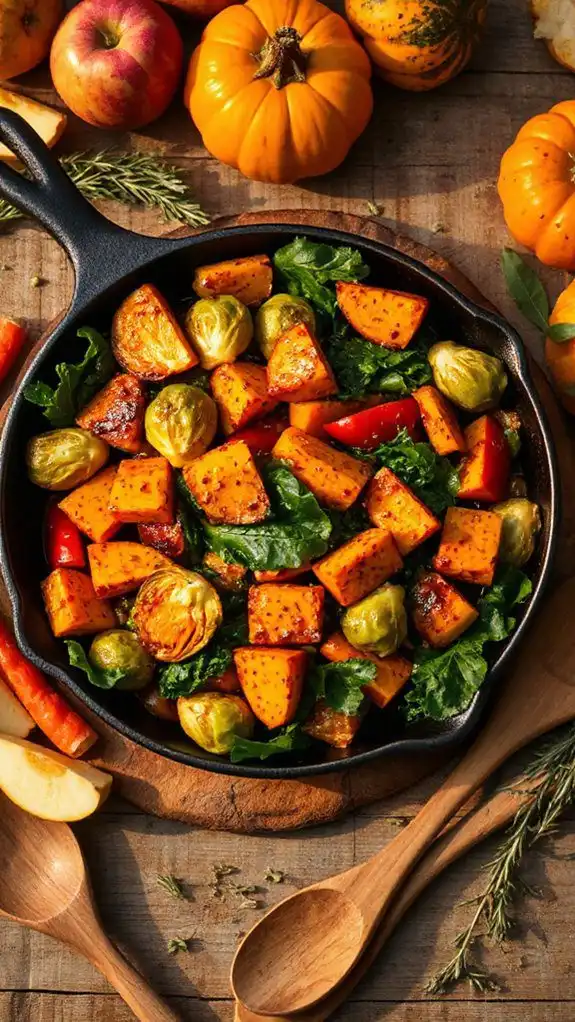 maple glazed autumn vegetable stir fry