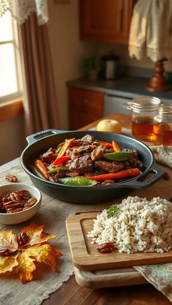 maple glazed beef stir fry