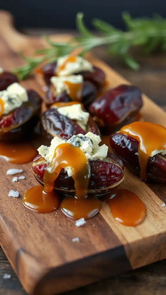 maple glazed blue cheese dates