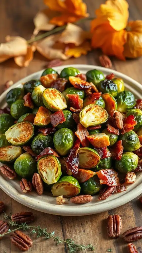 maple glazed brussels sprouts bacon