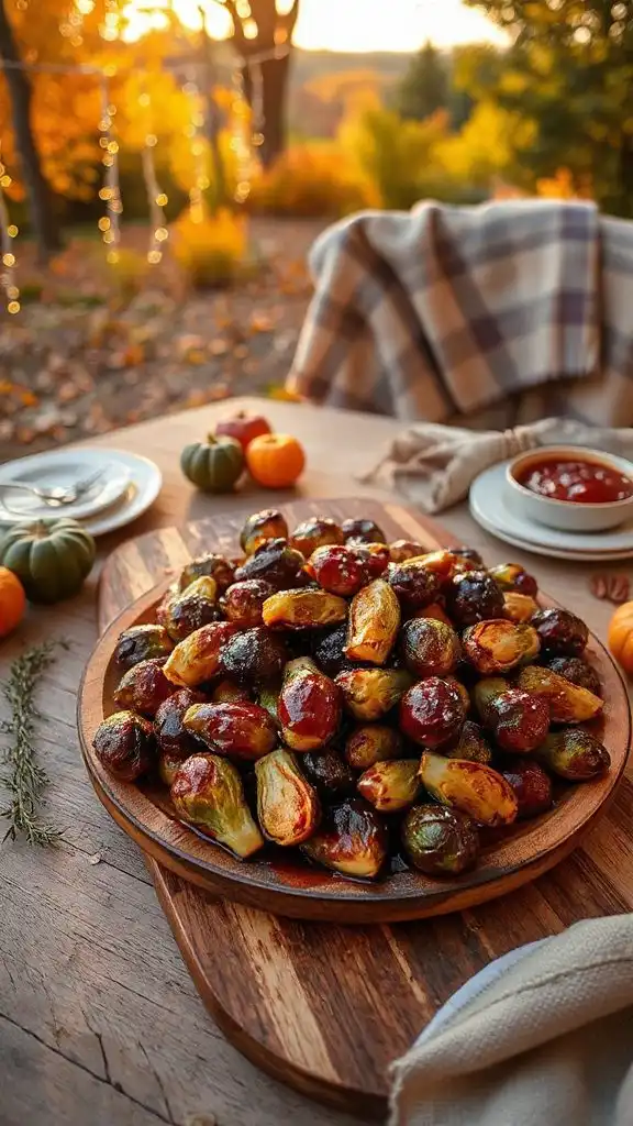 maple glazed caramelized brussels sprouts