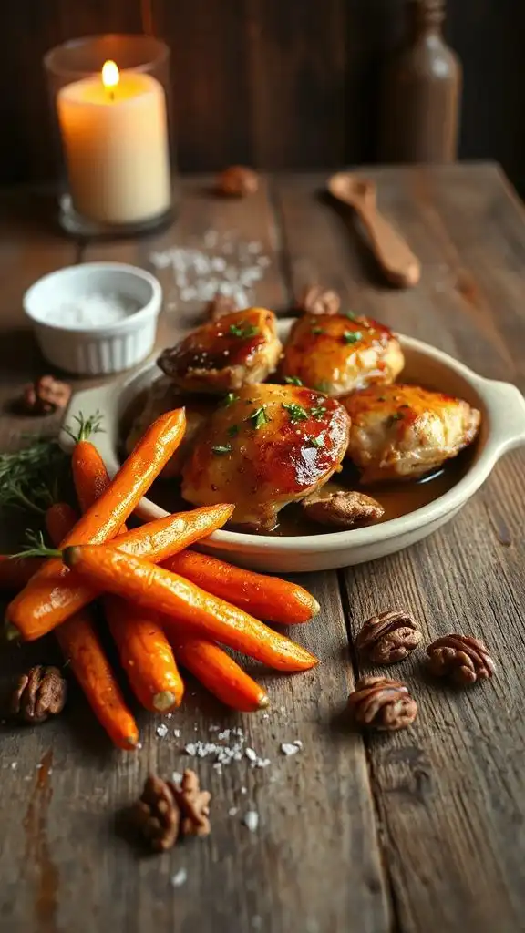 maple glazed chicken and carrots