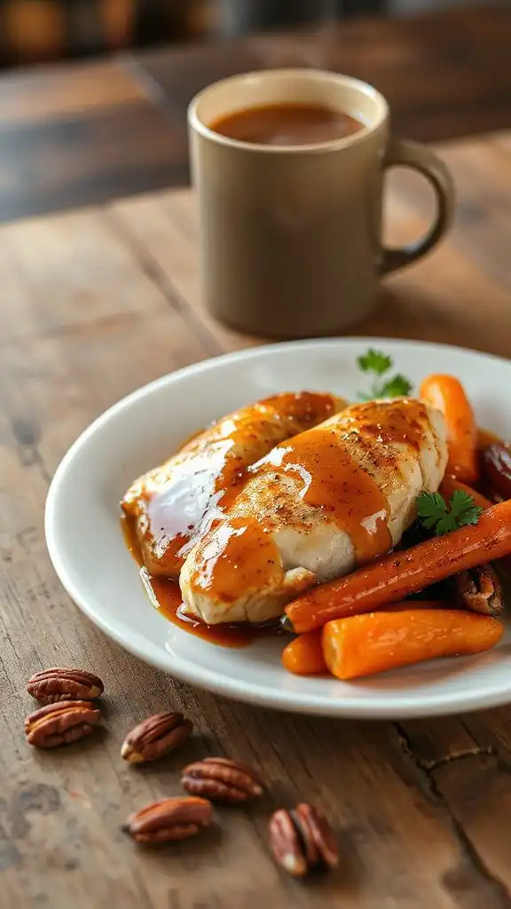 maple glazed chicken and carrots