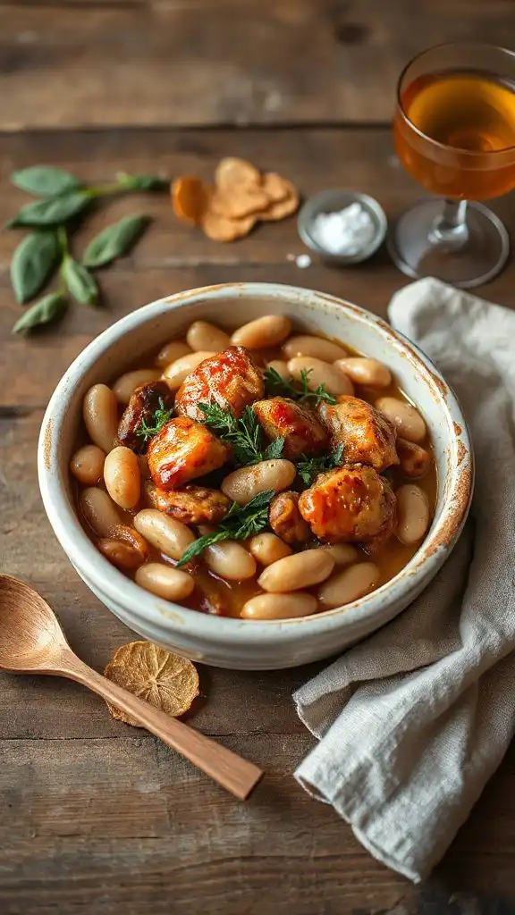 maple glazed chicken cassoulet