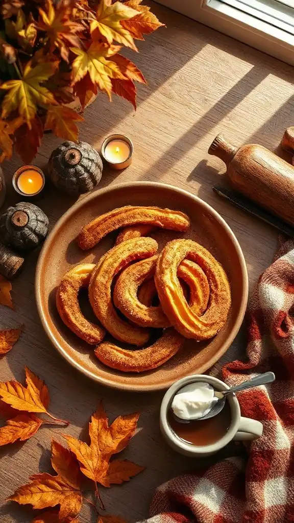 maple glazed cinnamon churros