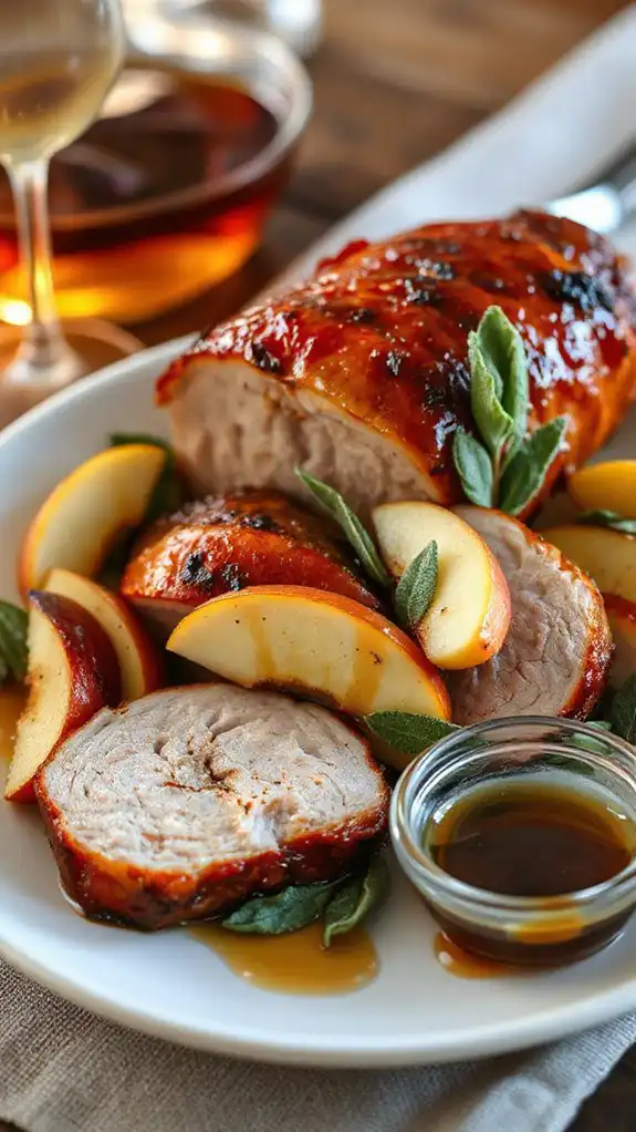maple glazed pork with apples