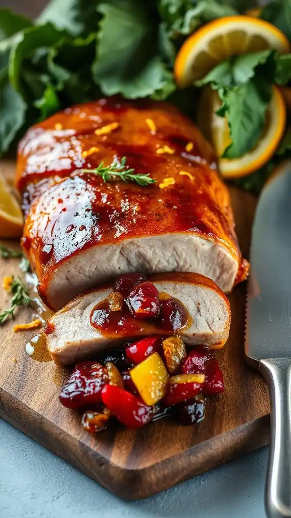 maple glazed pork with relish