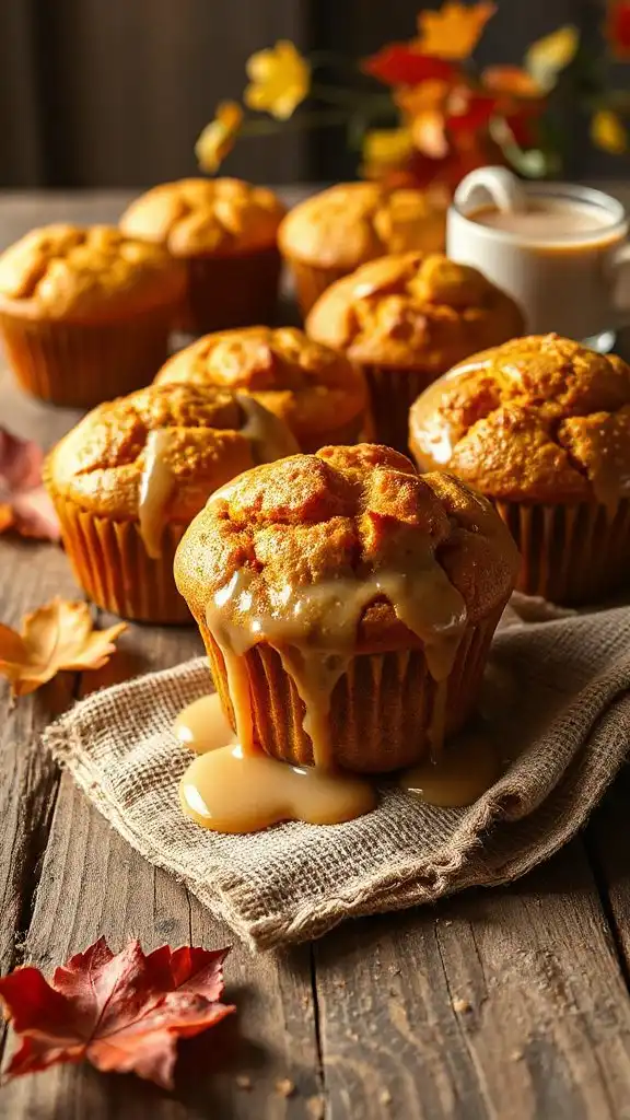 maple glazed pumpkin muffins