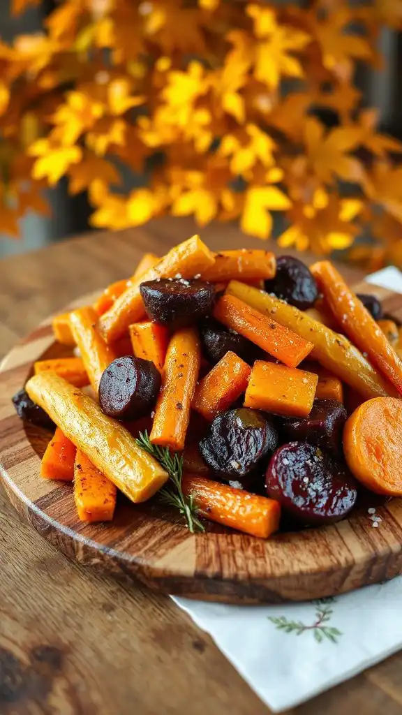 maple glazed roasted root vegetables