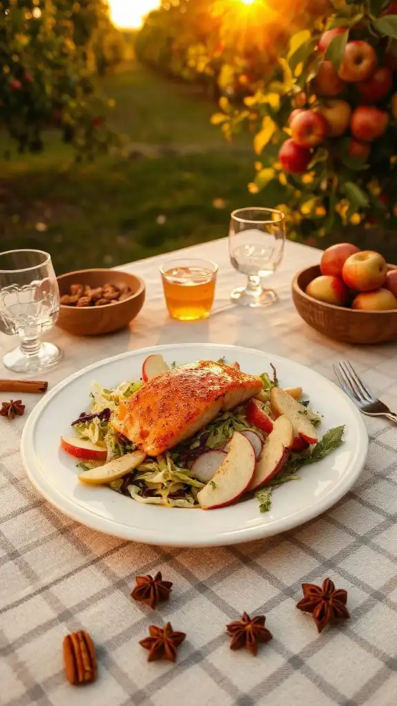 maple glazed salmon with slaw