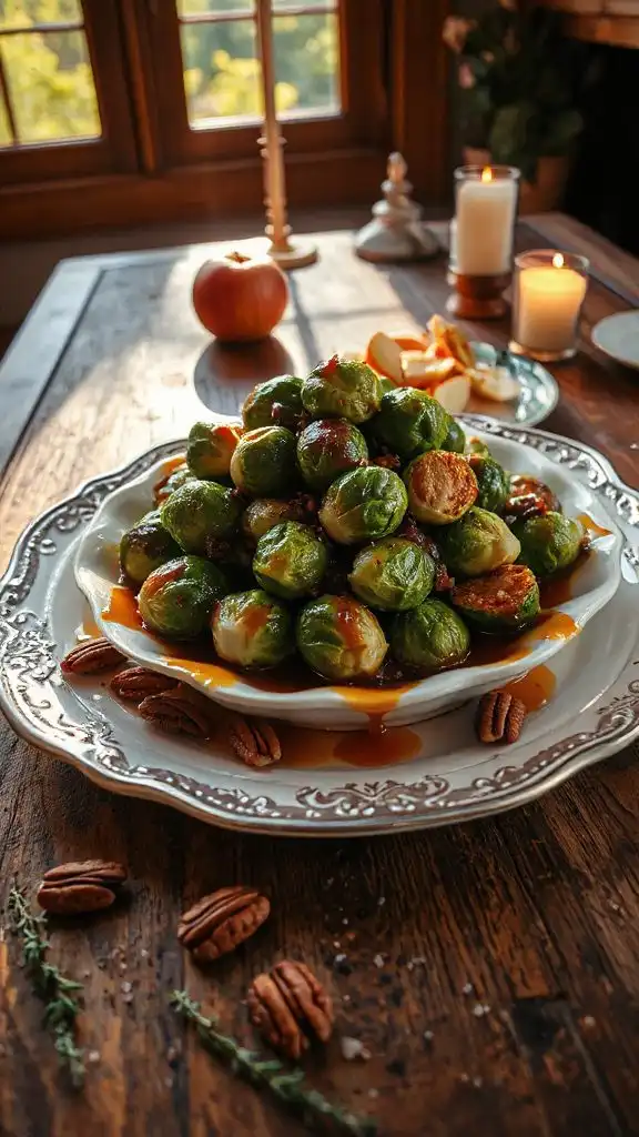 maple glazed savory brussels sprouts