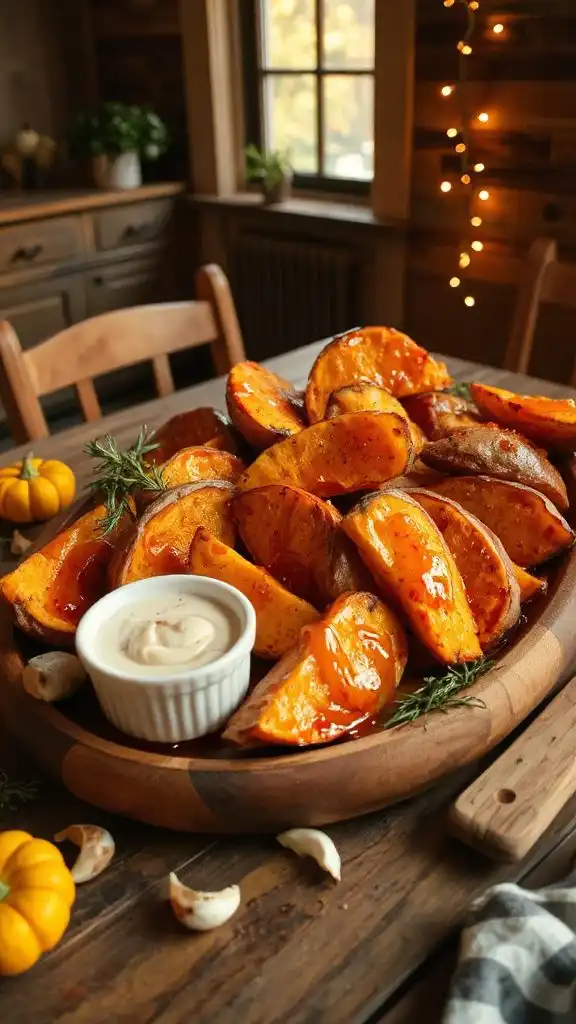 maple glazed sweet potato wedges