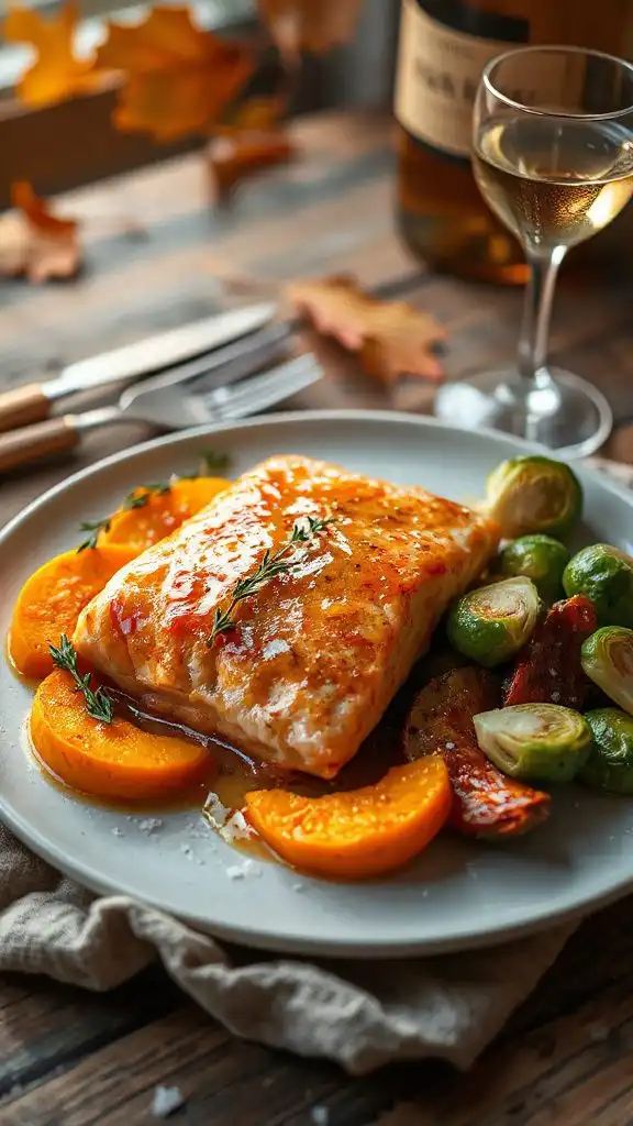maple mustard glazed salmon