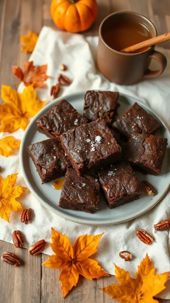 maple pecan spelt brownies